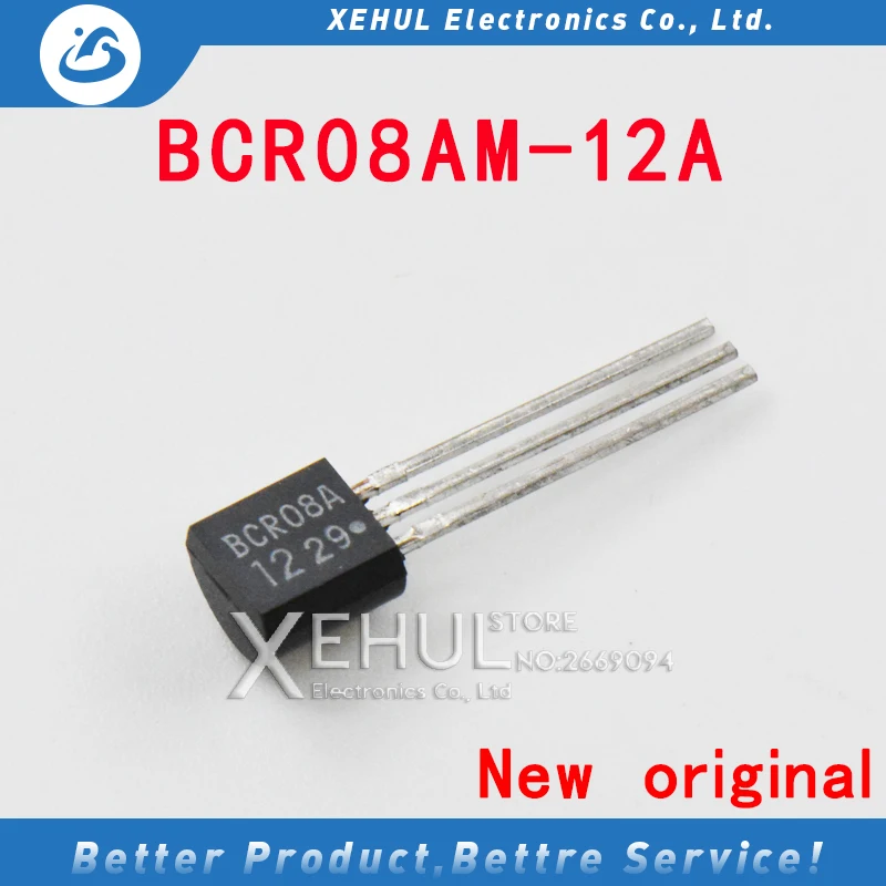 10PCS /50PCS BCR08AM-12A BCR08A BCR08 BCR08AM-14A  TRIAC SENS GATE 600V 0.8A TO92