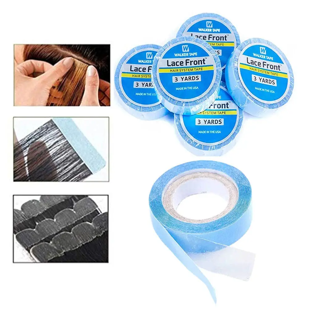 

3yards Blue Lace Front Wig Tape Waterproof Double Sided Adhesive Tape For Hair Extension/Toupee Super Strong Adhesive
