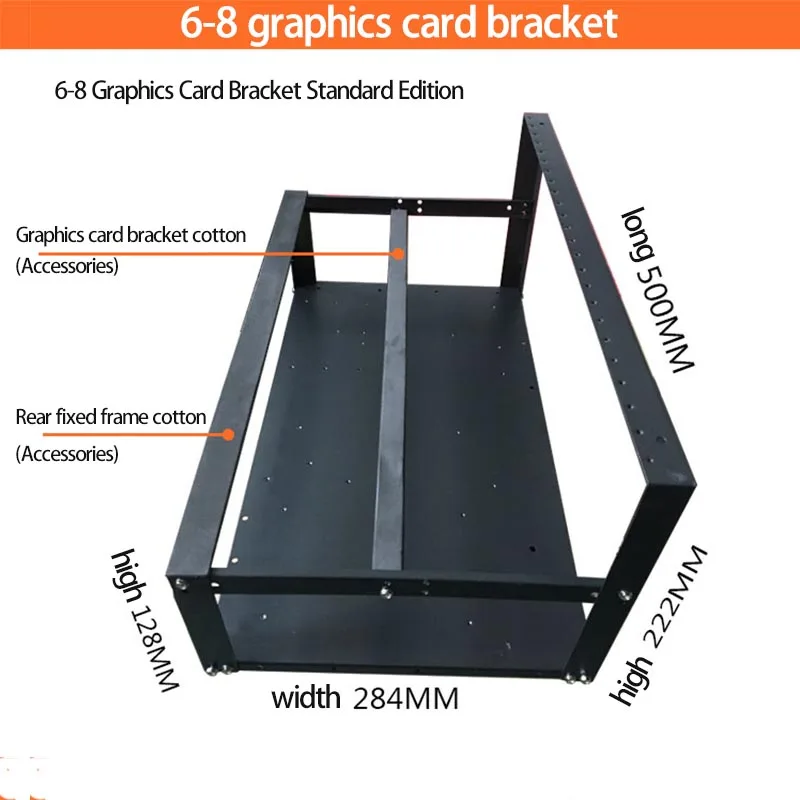 6 GPU 8 GPU Chassis Bracket WK-590 Open Multi-Graphics Bracket GPU Chassis Bracket ETH In-Line Server Chassis Air-Cooled