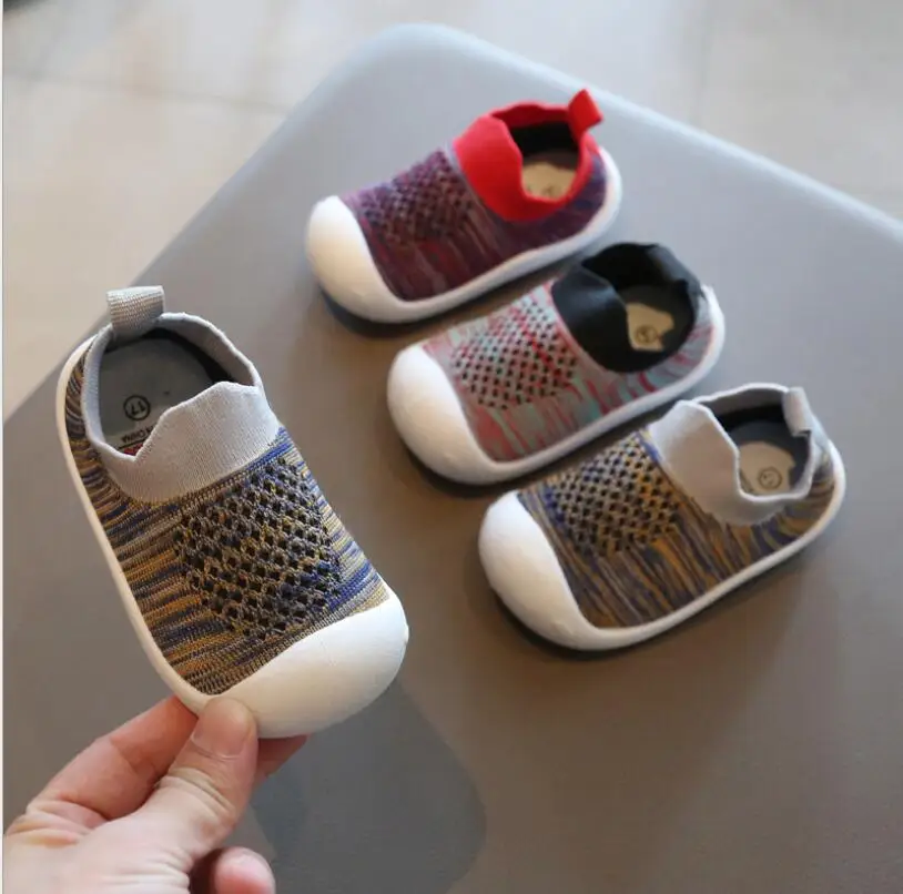 

2021 Spring Infant Toddler Shoes Girls Boys Casual Mesh Shoes Soft Bottom Comfortable Non-slip Flying Baby First Walkers Shoes