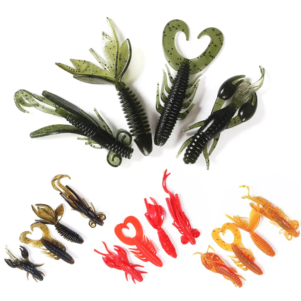 8PCS/Lot Soft Fish Lure Sandworm Bread Worm Silicone Artificial Baits Lobster Shrimp Fishing Luya Lures Worms Accessories Tools