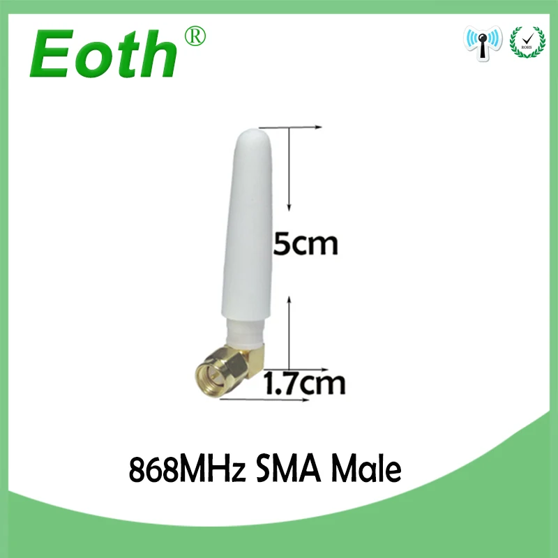 EOTH 100pcs 868mhz antenna 2~3dbi sma male 915mhz lora antene pbx iot module lorawan signal receiver antena high gain