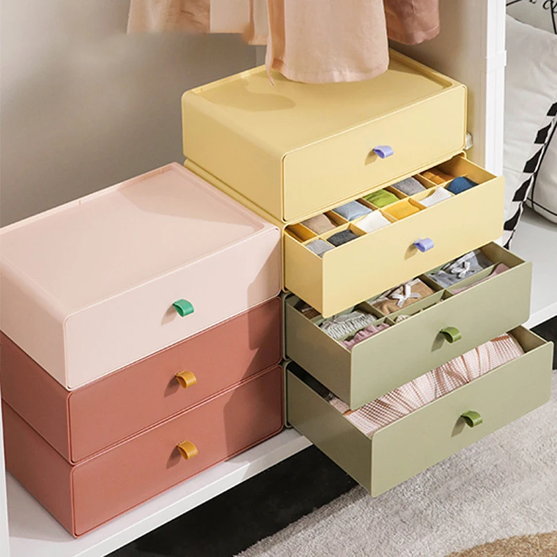 Nordic 12/18 Grids Underwear Socks Bra Organizer Drawer Stackable Clothes Closet Storage Container Box Large Clothes Plastic Box