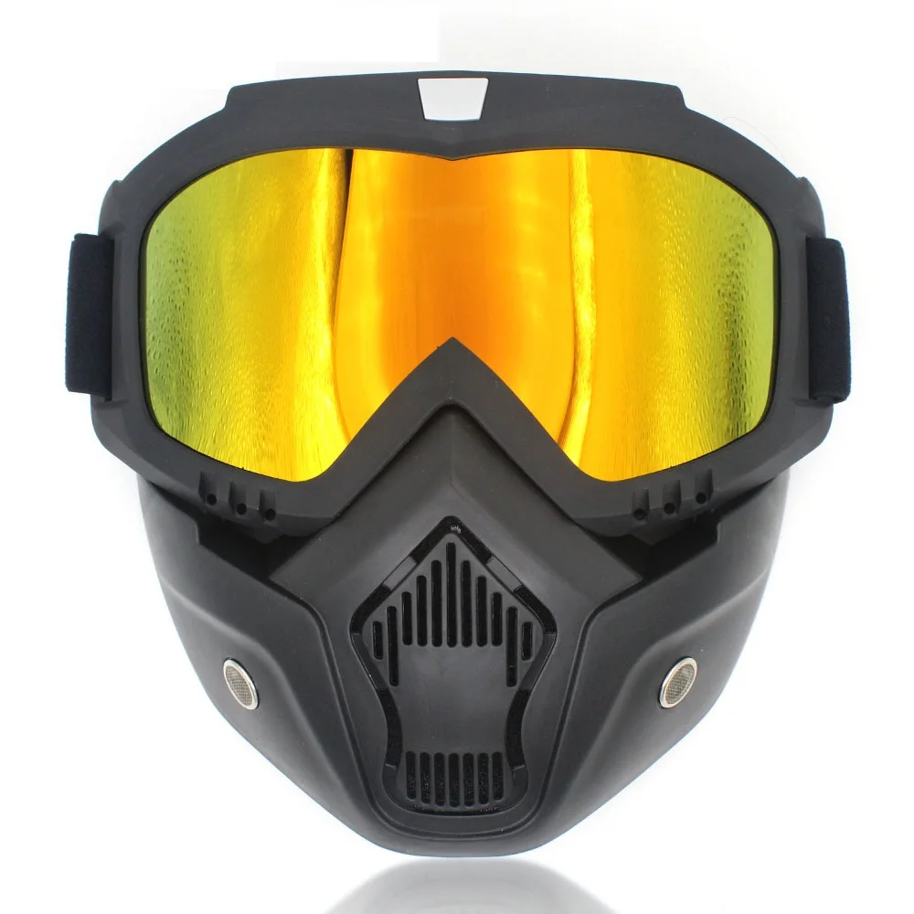 Mask Motocross Goggles Sun Ski Skate Glasses Vintage Face Helmet Mask Detachable Motocross Goggles Scooter Jet Helmets Goggles