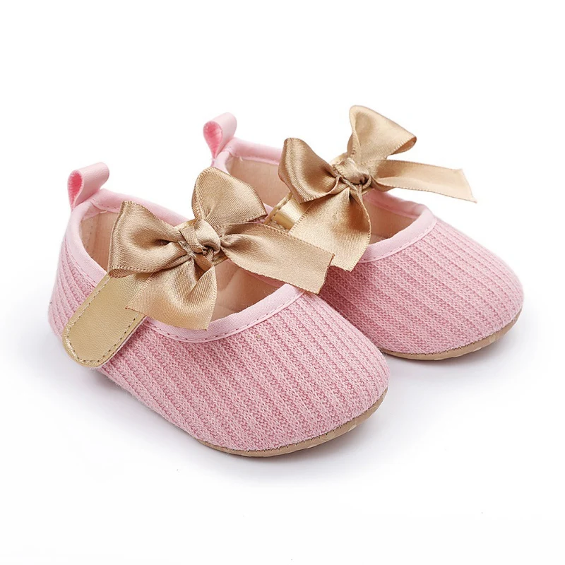 Spring Autumn Baby Infant Girl Shoes 1 Year Casual Anti-Slip Bow Sneakers Soft Soled Toddler First Walkers