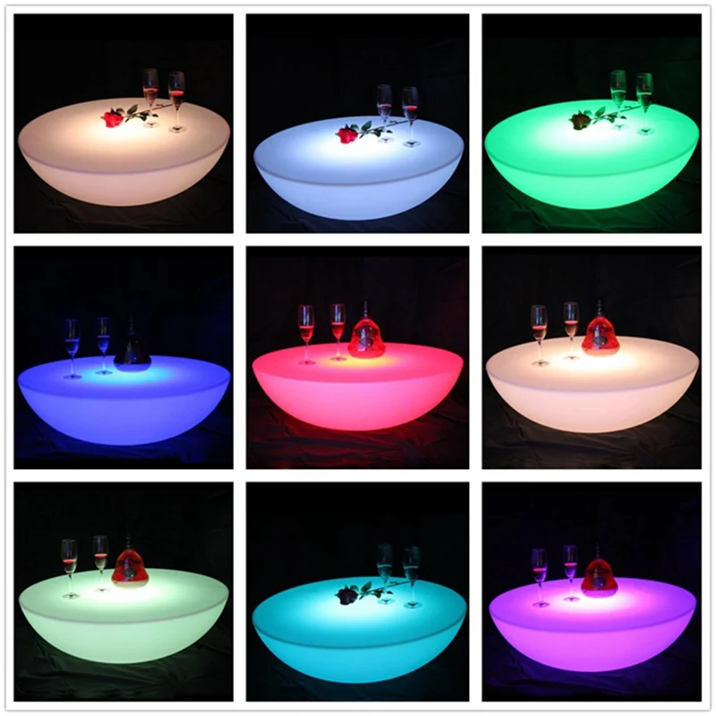 D35.83inch*H8.66inch RGBW Rechargeable Club Led Illuminated Coffee Table Light Furniture Factory Offer SK-LF17 (D91*H22cm) 1pc