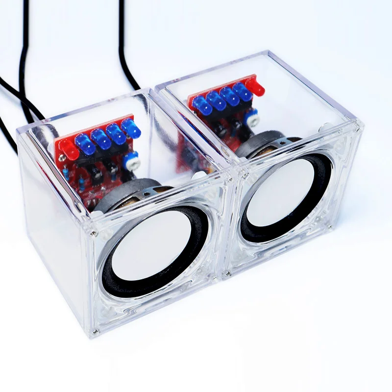 1SET Small speaker production kit transparent shell DIY audio parts skill welding training accessories