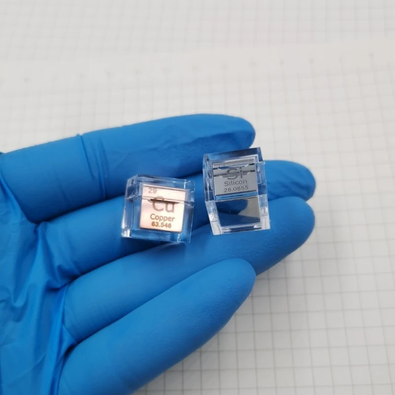 Caixa De Exposição Acrílica Transparente, Elemento Químico Metal, Alto, 10mm, 1Pc