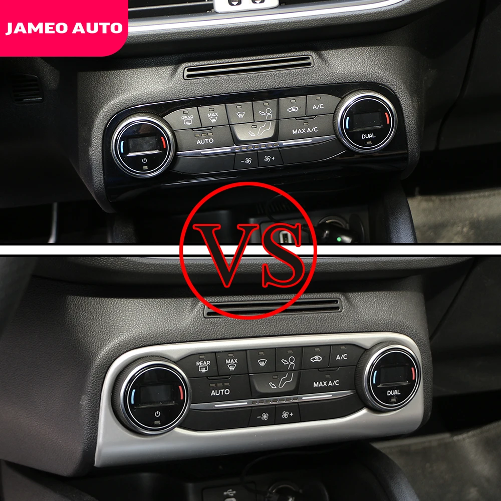 Jameo Auto Car Central Control Air Conditioning Knob Switch Panel Frame Cover Trim Fit for Ford Focus 2019 2020 Accessories