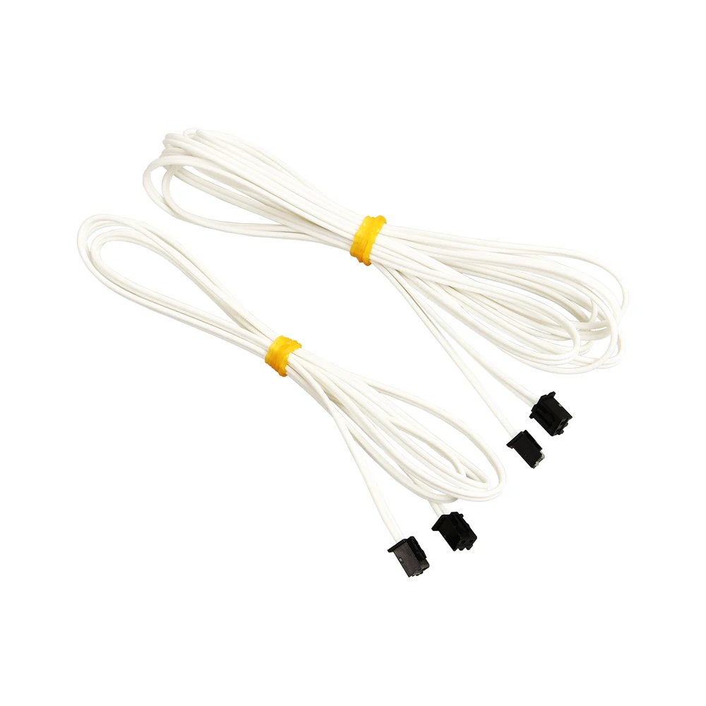 3DSWAY-Fil flexible pour imprimante 3D, 2 pièces/lot, XH2.54, ligne de connexion à 2 broches, blanc, degré haute température, 1m, 2 mètres