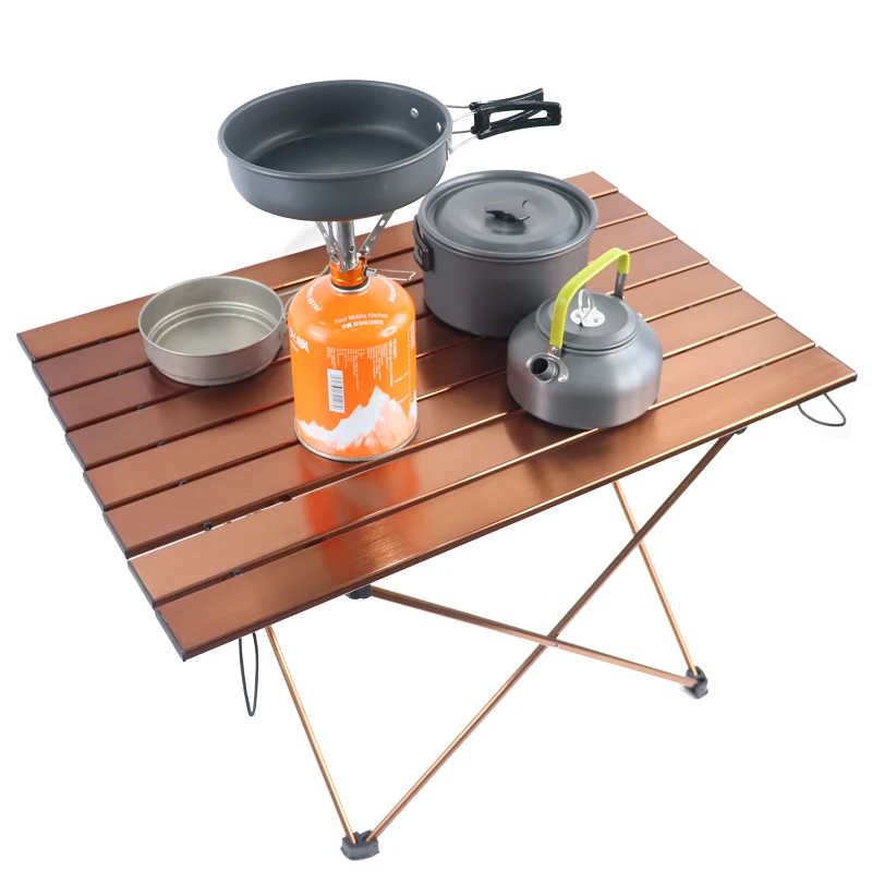 Portable Camping Table Medium Ultralight Folding Table Aluminum Alloy Table Top With Carry Bag For Outdoor Picnic Bbq