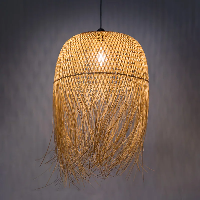 

Led Bamboo Pendant Lights Hang Lamps for Home Luminaire rattan Design Pendant Loft Hanging Lustre Suspension Fixtures