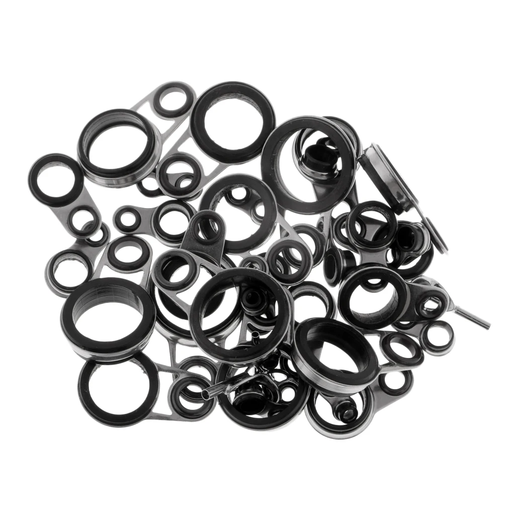 37Pcs Telescopic Fishing Rod Guides Top Tips Ring Set Rod Repair Kit Mixed Sizes 1-16mm image 3