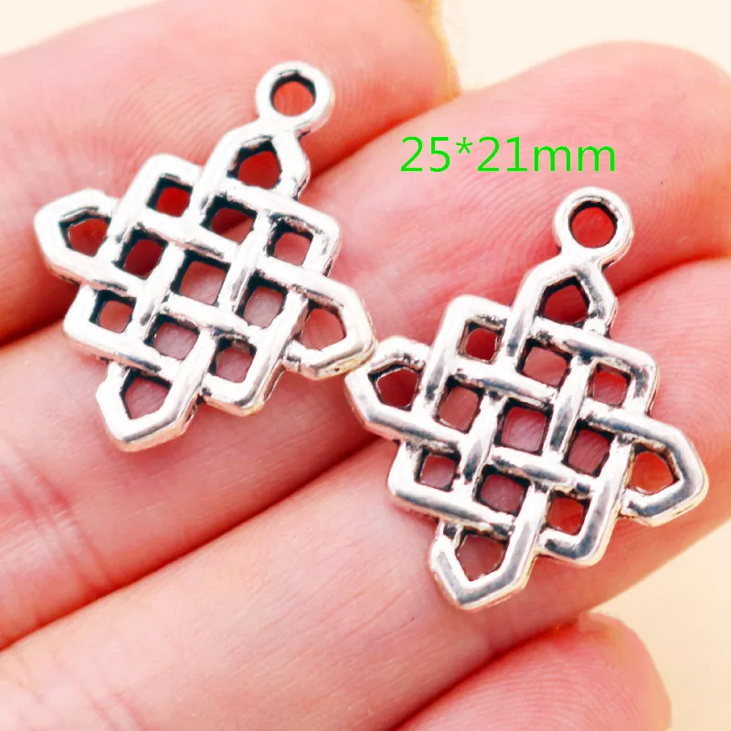 Vintage Rope Knot Pendant, Chinese Knot Charms, Irish Knot Charms, DIY Metal Jewelry Handicrafts A2127 20pcs
