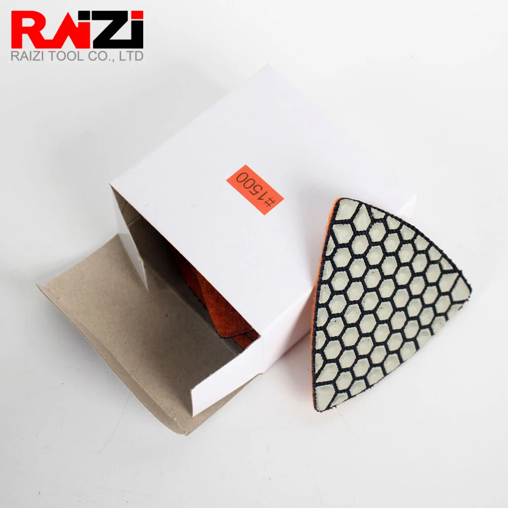 Raizi Triangle Diamond Polishing Pads for Oscillating Multi Power Tool Concrete Marble Granite Floor Countertop Sanding Disc