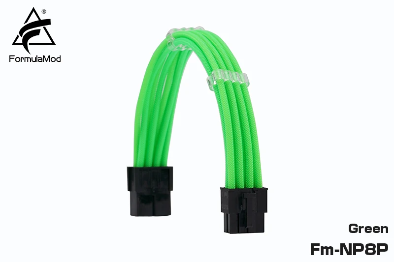 FormulaMod Fm-NP8P PCI-E 8Pin(6+2) Power Extension Cable For Motherboard/GPU 8 Pin 18AWG Solid Color Cables With Cable Comb