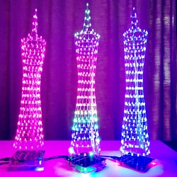 Colorful/Red/Green/Blue/Pink LED Electronic DIY Kit Electronic Training Welding Production Light Cube GuangZhou Tower LED Lights