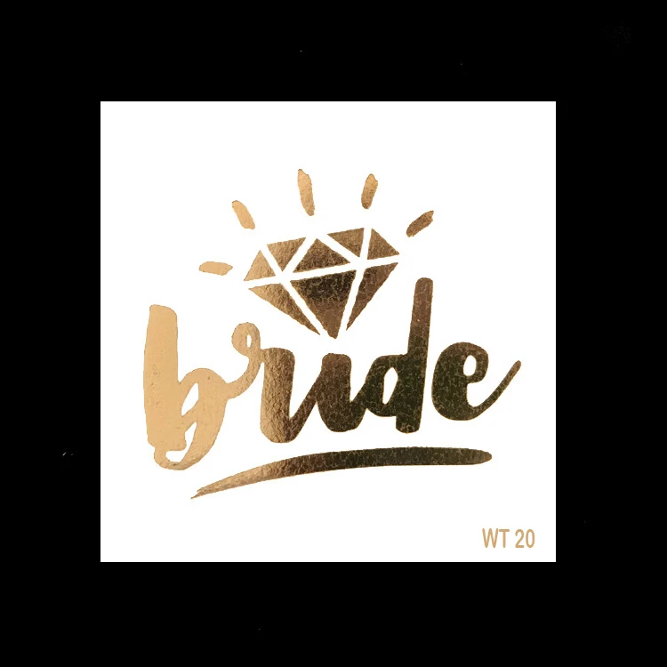 10pc Bachelorette Party team Bride Bridesmaid tribe squad temporary tattoo Hen Night Golden Sticker bride to be wedding supplies