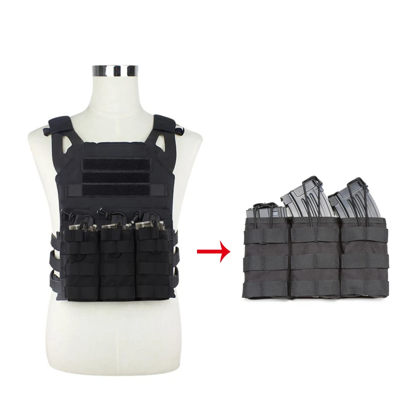 AK M4 Single / Double / Triple Molle Magazine Pouch Tactical Vest Nylon Cartridge Pouches Vest Accessories Bag