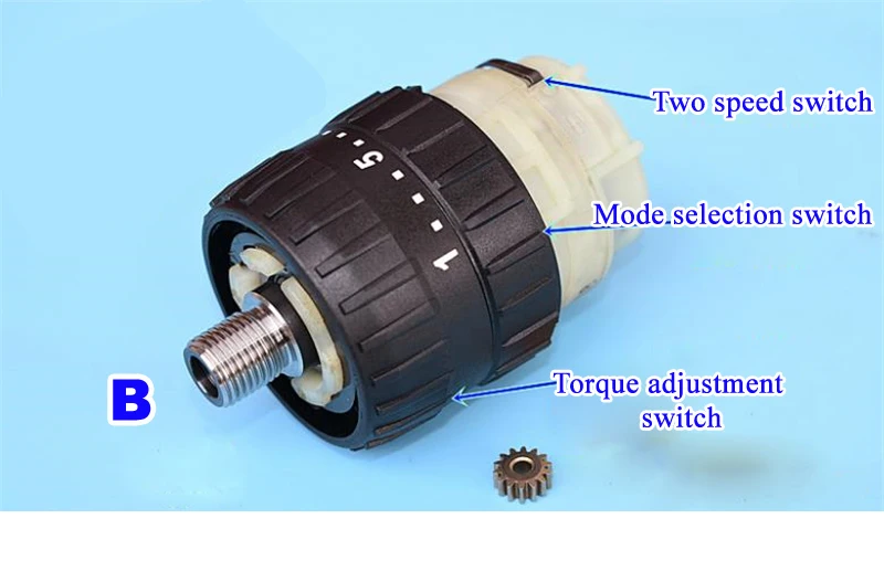 Double speed reducer planetary gear electric drill reducer Metal gear with torque adjustment