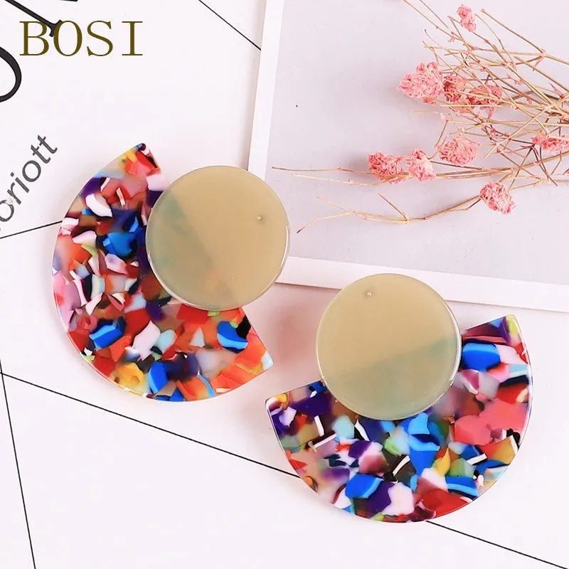 Acrylic Acetate Earrings 2022 Women Earring Bohemian Big leopard Pendant Statement Fashion Circular luxury Jewelry Accessories