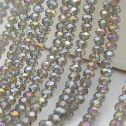2 3 4 6 8mm Faceted Flat Czech Crystal Beads Round Grey Glass Loose Spacer Beads for Jewelry Making DIY Bracelet Accessories