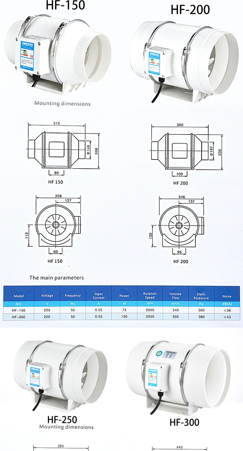 4inch 220V Exhaust Fans Home Silent Inline Pipe Duct Fan Bathroom Extractor Ventilation Kitchen Toilet Wall Air Clean Ventilator