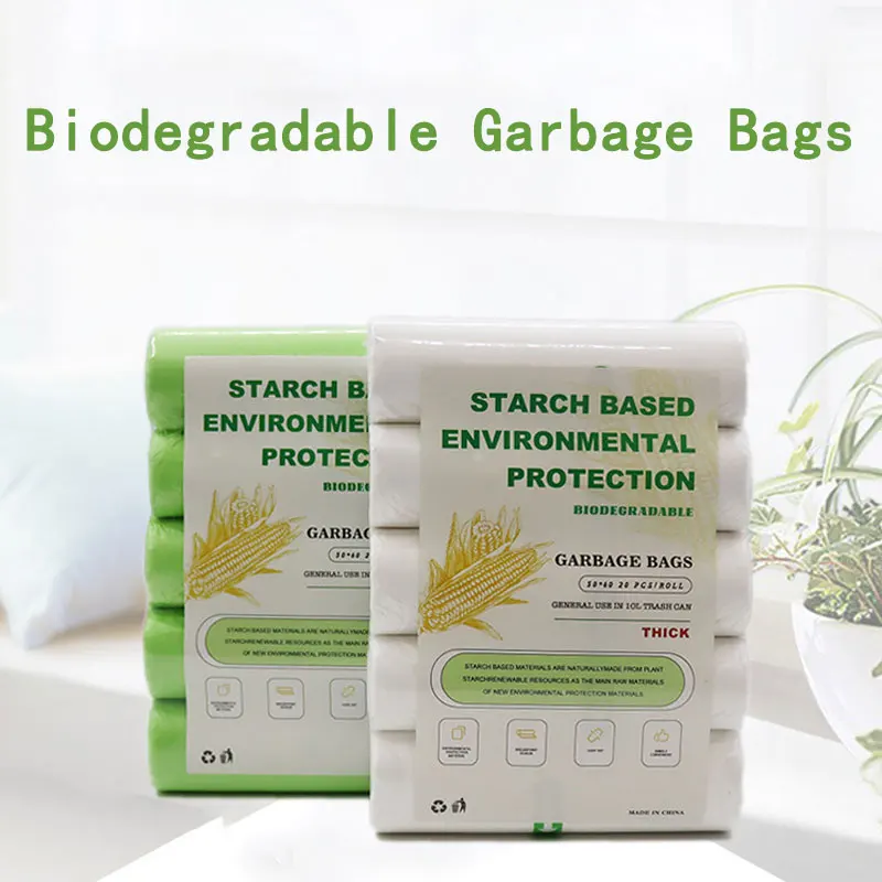 Biodegradable Garbage Bags Flat Top Garbage Bags Ecological Products Disposable For Trash Can Home And Kitchen