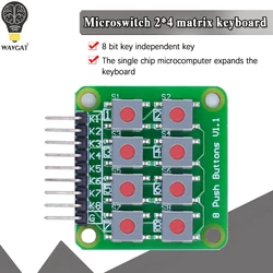 2x4 Keypad 4x2 Keypad 8 Push Buttons V1.00 Key Board Matrix Keyboard Button for Arduino AVR PIC 2*4 Module AVR PIC