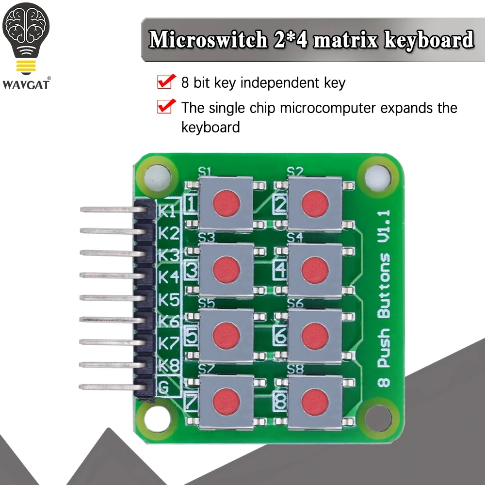 2x4 Keypad 4x2 Keypad 8 Push Buttons V1.00 Key Board Matrix Keyboard Button for Arduino AVR PIC 2*4 Module AVR PIC