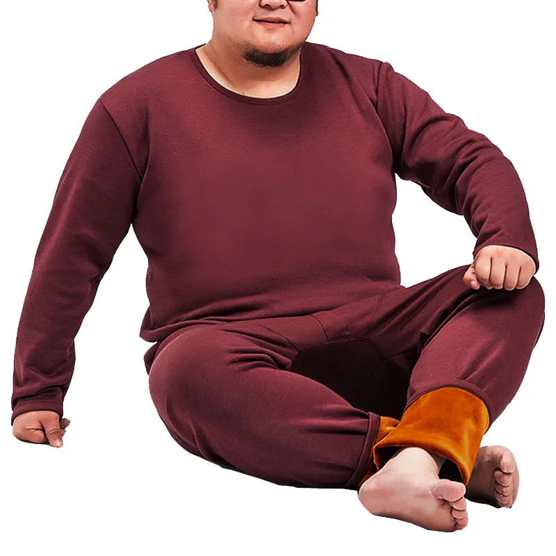 160KG Large Size Winter Thermal Underwear 5XL 6XL 7XL 8XL 9XLPlus Size Fleece Loose Men Long Johns