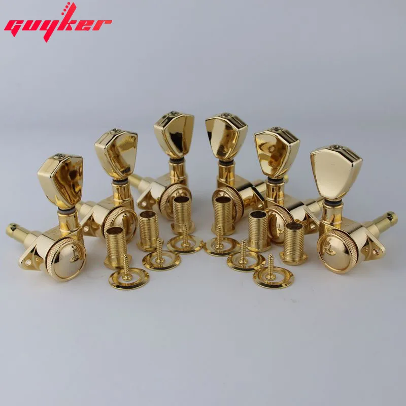 GUYKER 3R3L Tuners Guitar Models Rear lock string Electric Guitar Machine Heads Trapezium Button Gold