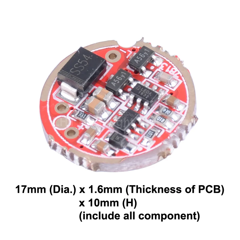 KZ-7811 17mm 2500mA 3V - 15V 1 to 3-cell 1-Mode Driver Board (1 pc)