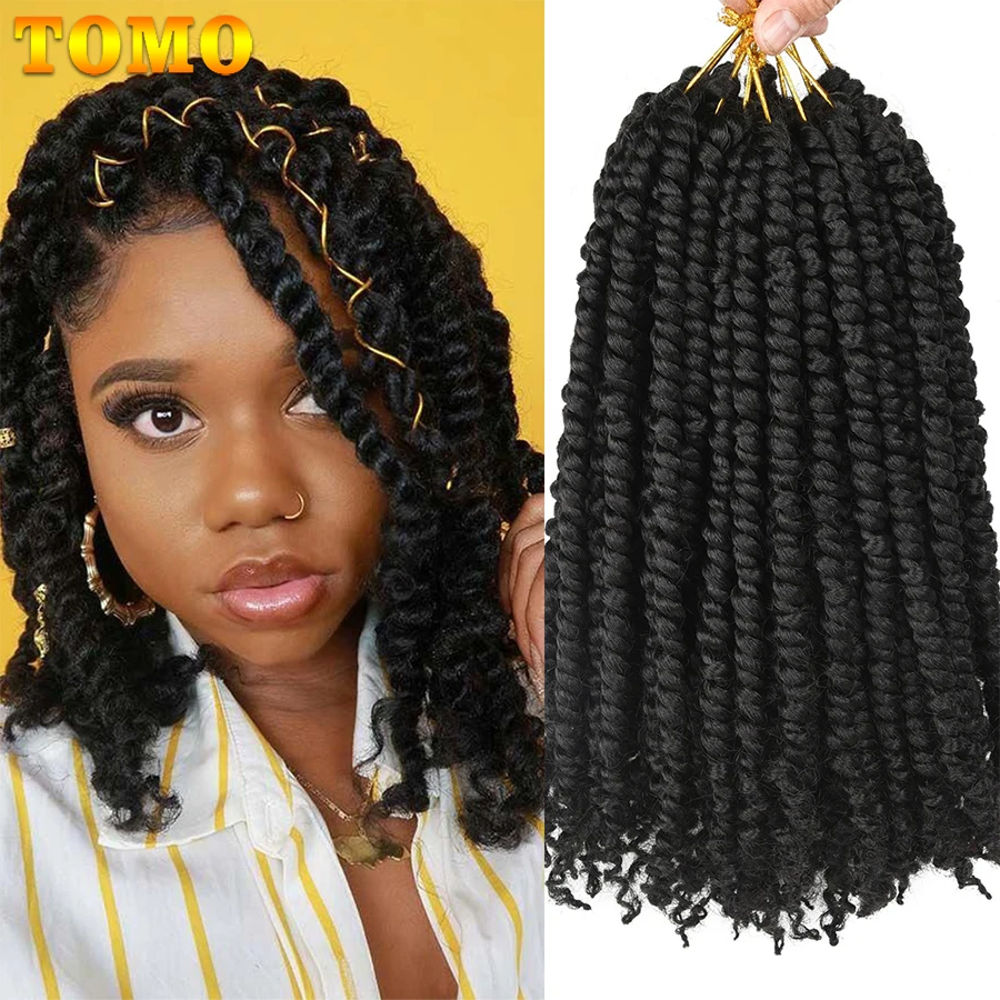 TOMO-extensões sintéticas do cabelo do crochê, torção da paixão, tranças longas, Ombre, Bohemia trança, vermelho, marrom, 12, 18, 24