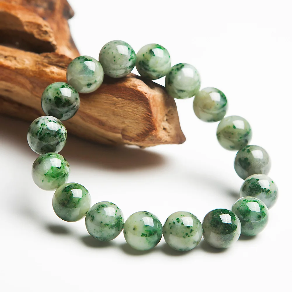 

Natural Green Dushan Jade For Women Men Bracelet 12mm Stretch Genuine Gemstone Round Bead Bracelet AAAAAA