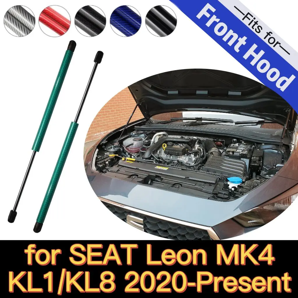 Cilindros de capó para SEAT Leon, Cupra, Leon, Mk4, KL1, KL8, 2020, 2021, 2022, 2023, amortiguadores de Gas modificados, soporte de elevación de