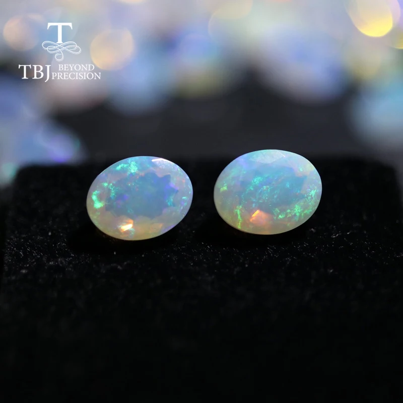 

Natural Ethiopian colorful cut opal oval 7*9mm about 1.35ct top quality natural precious loose gemstones DIY jewelry