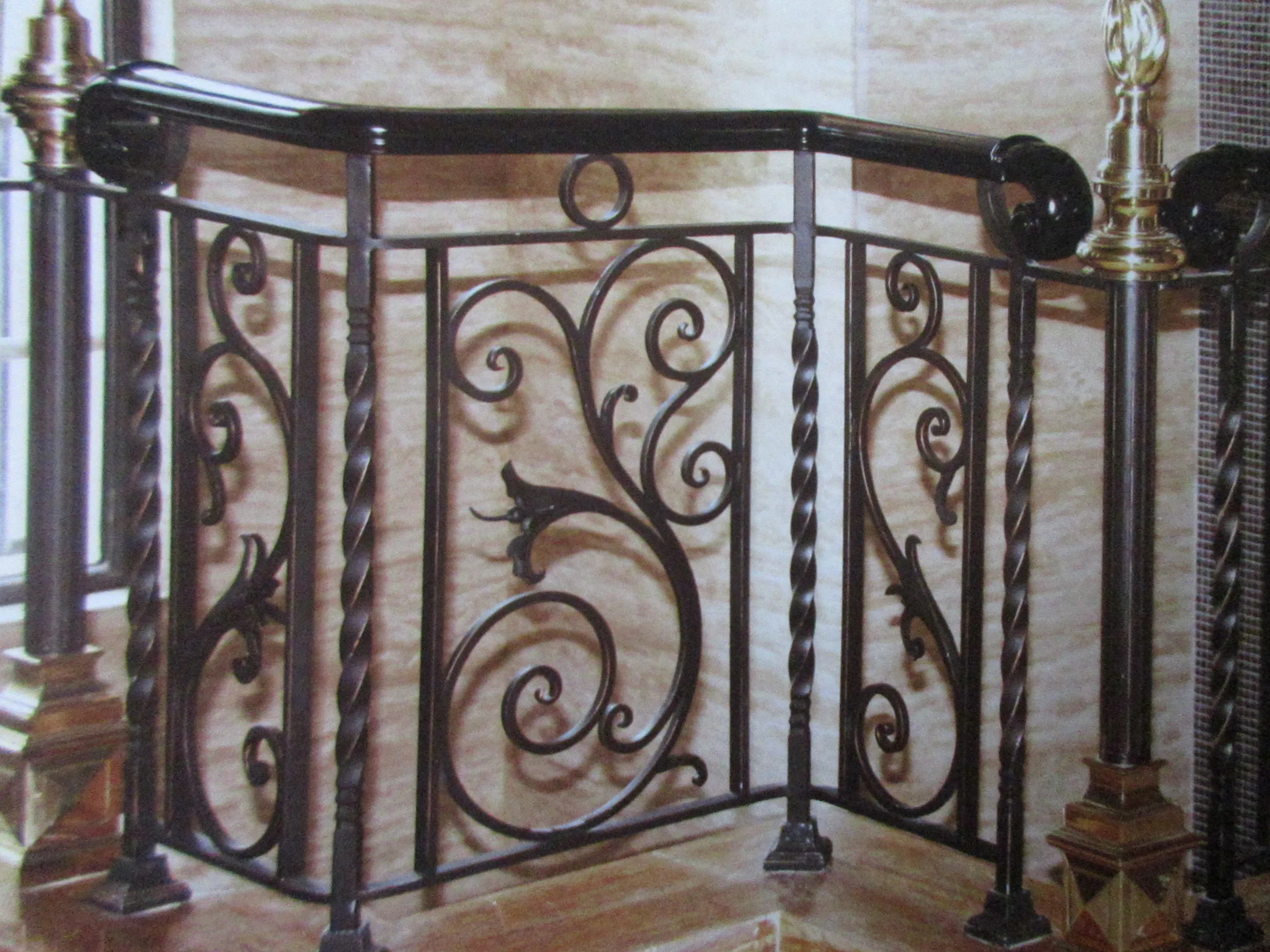 Hench shanghai top quality factory made wrought iron stair railing wrought iron balustrade