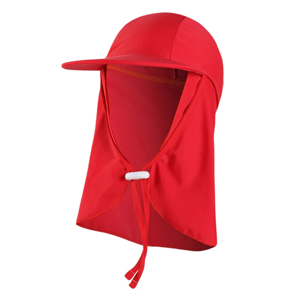 New Kids Summer Wide Brim Outdoor Windproof Anti-UV Adjustable Ear Flap Cap Sun Hat