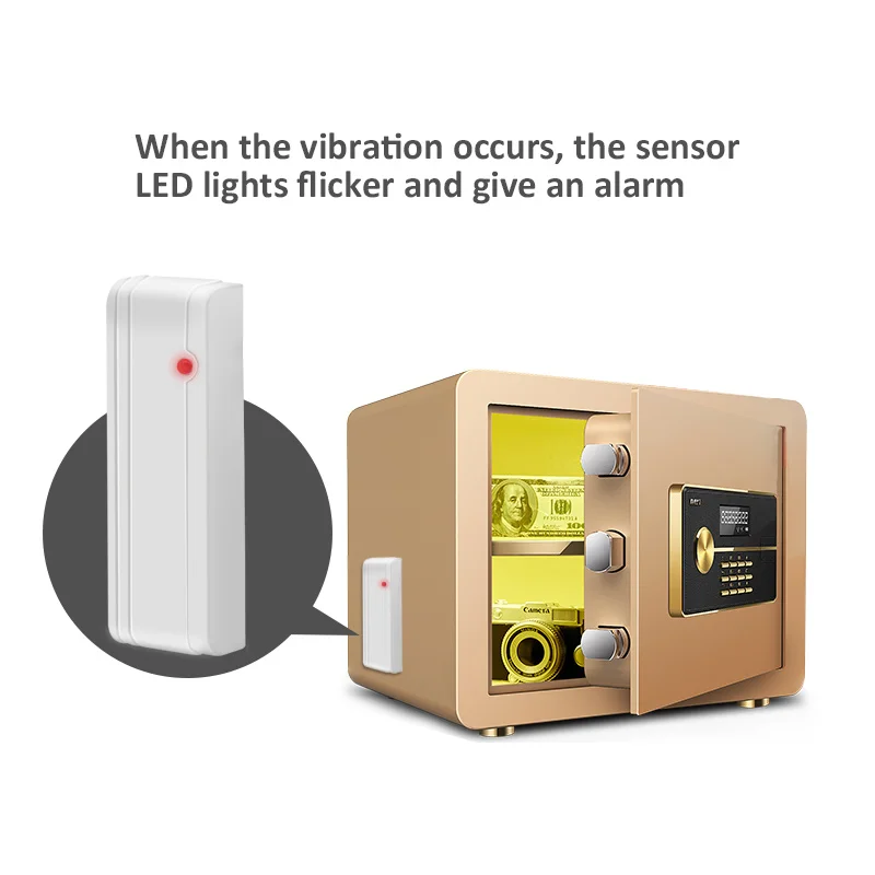 Wireless Vibration Sensor Shock Detector 433MHz / 868MHz Break Window Glass Sensor Detector for Smart Home Smart Life Security