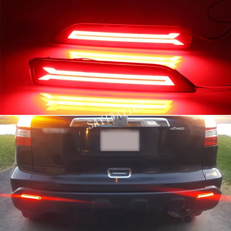 2PCS Multi-function LED Reflector Lamp Tail Rear Fog Lamp Bumper Light Brake Light For Honda City 2012 2013 2014