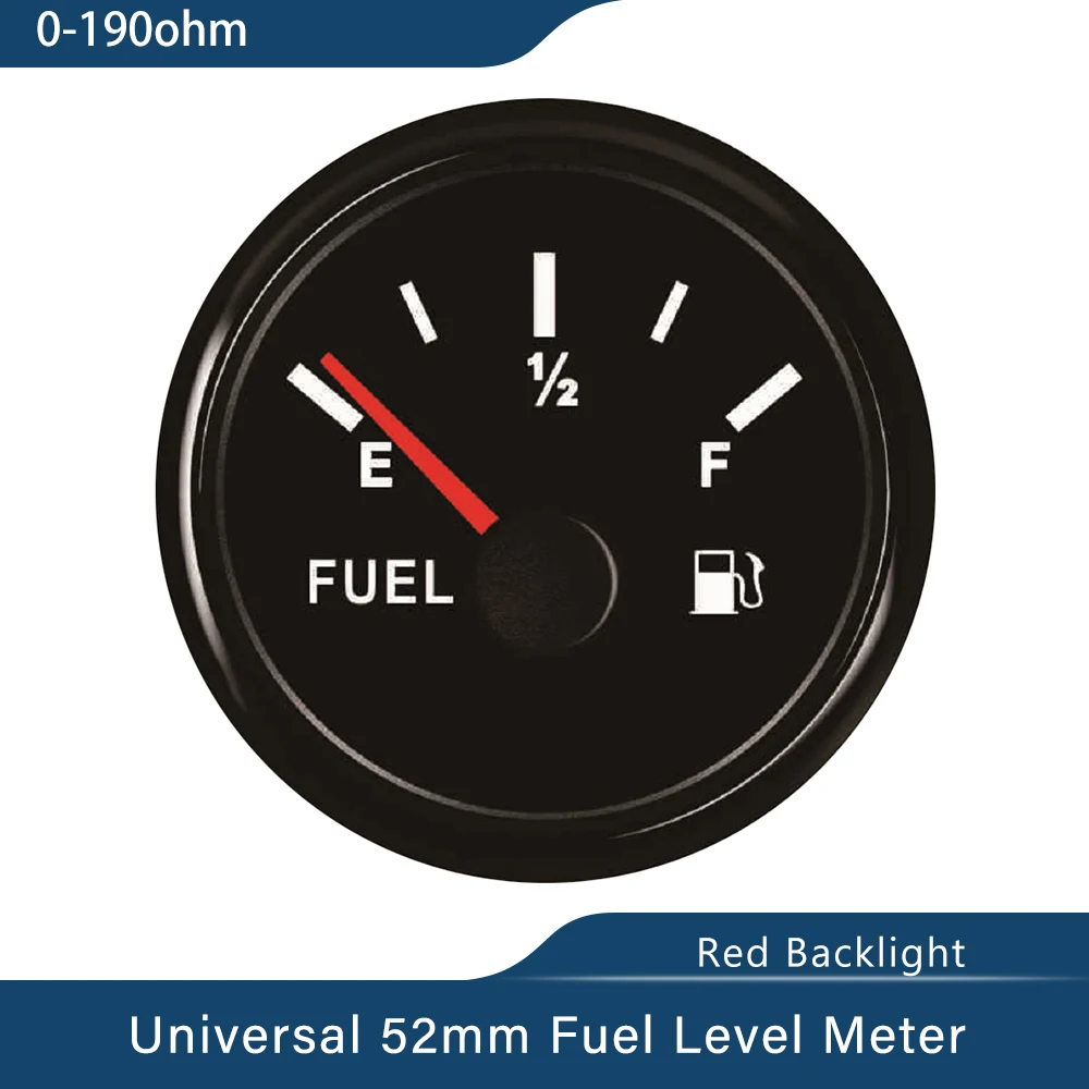 Waterproof And Dustproof 52mm Fuel Level Gauge Meter 0-190ohm 240-33ohm Signal for Car Truck Boat Universal 12V 24V