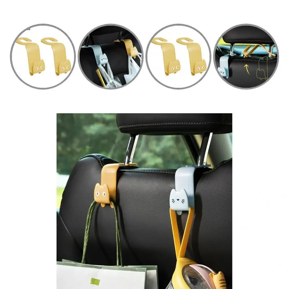 

2Pcs Car Storage Holder Useful Eco-friendly Portable Headrest Mount Storage Holder for Clothes Car Seat Hook Car Seat Hook