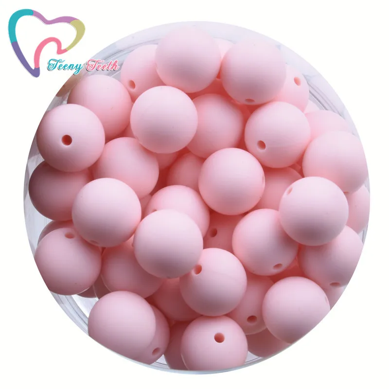 Teeny Teeth 20 PCS Silicone Beads 12 MM Round BPA Free DIY Bead For Tooth Silicone Teether Necklace Jewelry Making Baby Teething