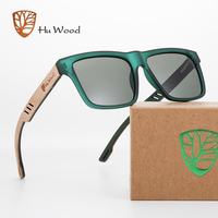 HU WOOD New High Quality Square Sunglasses For Men Polarized UV400 Fashion Sunglass Mirror Sport sun glasses Driving oculos