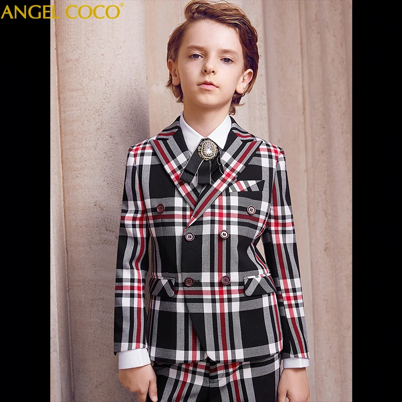 

High-quality luxury Baby Boy Wedding Dress Suit Jacket Formal for Children Performing Catwalk Tuxedo Teenager Clothes Boys Suits