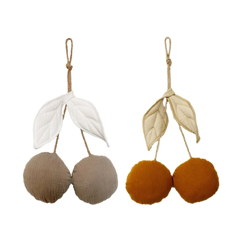 Q9QF-Cute Cherry Wall Hanging Ornaments for Kids Room, Nordic Style, Cotton Hanging Decor, Home Decoration Accessories for Livin