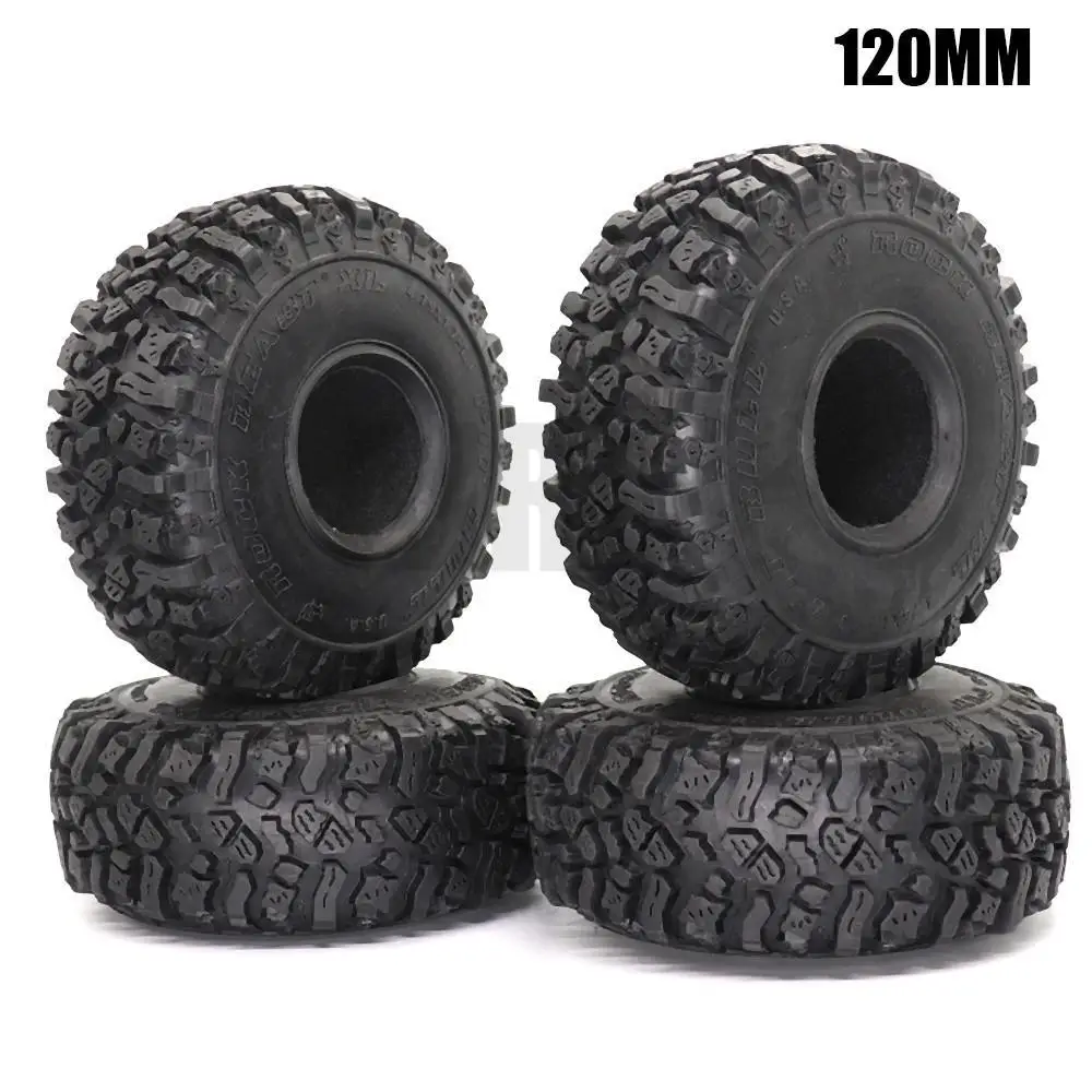 

1/4PCS 120MM Rubber Mud Grappler Tires for 1:10 RC Crawler Axial SCX10 SCX10 II 90046 90047 TRX-4 Defender G500 TRX-6 G63
