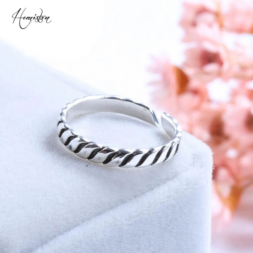 Authentic 100% Silver Twist Line Ring, Original Vintage Compatible With Thomas Jewelry for Women And Men TS 165