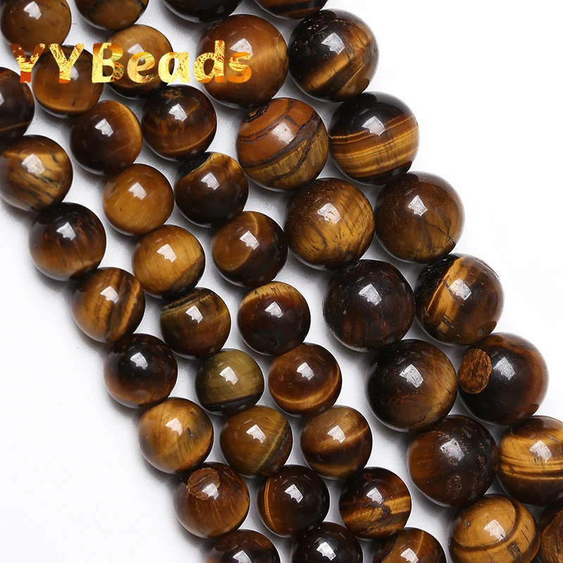 AAAA Natural Stone Yellow Tiger Eye Beads Round Loose Beads For Jewelry Making DIY Bracelets Accessories 15\